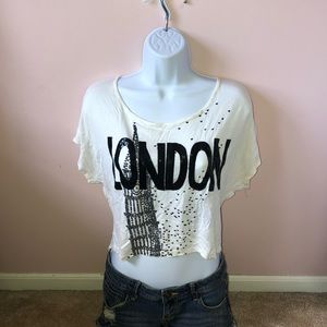 Women's Love Me London Crop Top Blouse Small